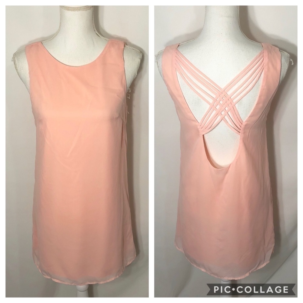Tobi Peach Criss Cross Back Dress Small Women’s Pink